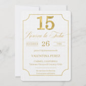 Spanisch Quinceanera Save the Date in Golden Hues (Rückseite)