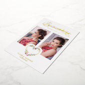 Spanisch Quinceñera Romantisches Rotes Pink Shades Folieneinladung (Gedreht)