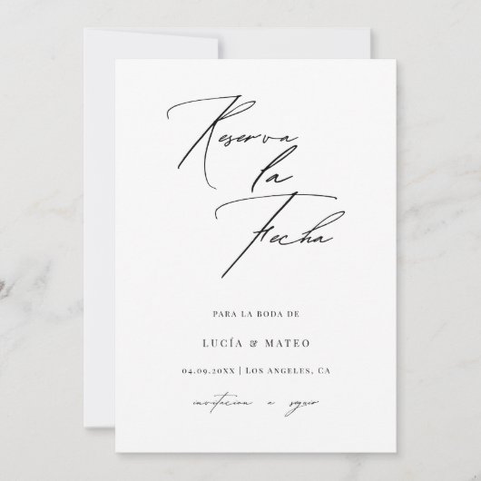 Spanisch Resrva La Fecha Einladung (Vorderseite)