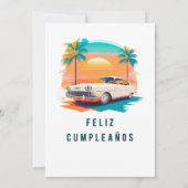 Spanisch Retro Classic Car Vintag jeden Geburtstag Einladung (Rückseite)