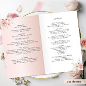Spanisch, Rosa Blush Rose Gold Quinceanera Program