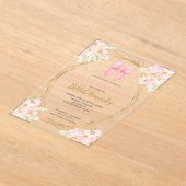 Spanisch Rosa Blütendusche Einladung (Ablage )