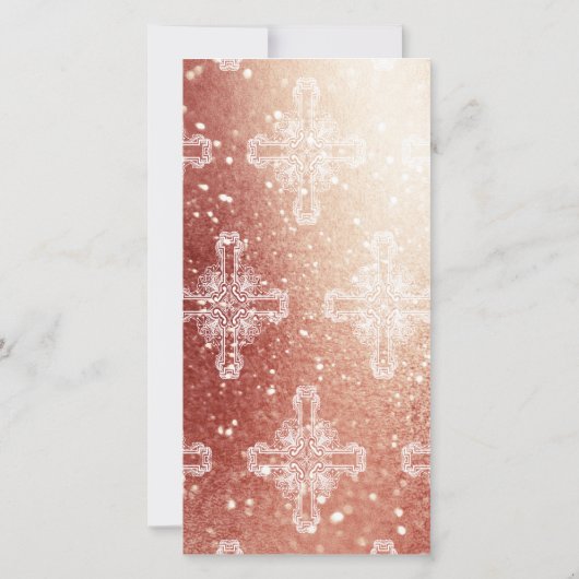 Spanisch, Rose Gold Erste Kommune Lesezeichen Gefa Dankeskarte (Rückseite)