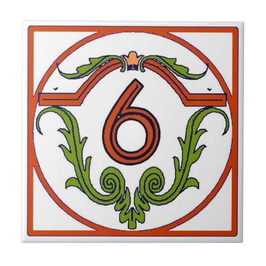 Spanisch-Rote Schreiben 6 Fliese (Vorderseite)