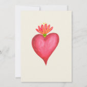 Spanisch, Rotes Herz Blume Mexikanisch Save the Da Einladung (Rückseite)