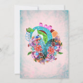 Spanisch, rustikale Blume Herz mexikanisch Hochzei Einladung (Rückseite)