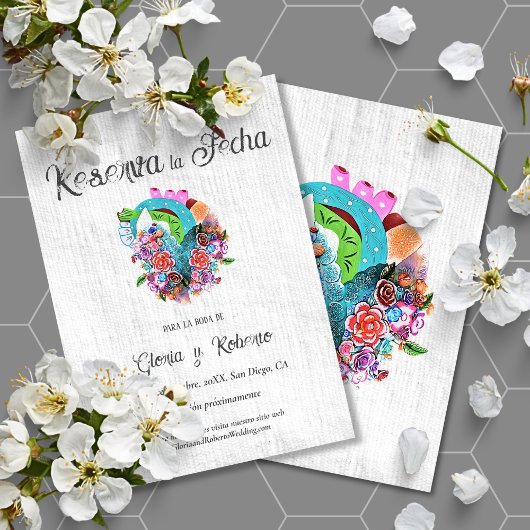 Spanisch Rustikales Herz mexikanische Hochzeit Ret Einladung