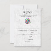 Spanisch, Rustikales Herz - Mexikanische Hochzeit RSVP Karte (Vorderseite)