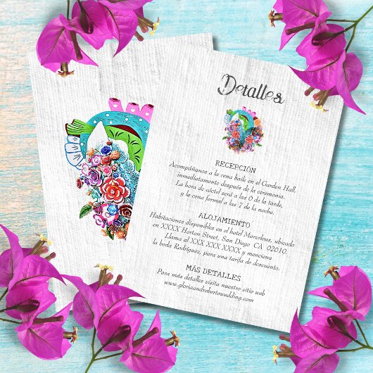 Spanisch, Rustikales Herz - Mexikanische Hochzeits RSVP Karte