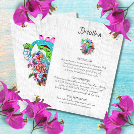 Spanisch, Rustikales Herz - Mexikanische Hochzeits RSVP Karte