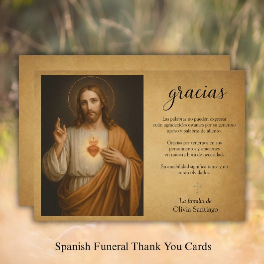 Spanisch Sacred Heart Funerary Danke