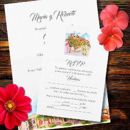 Spanisch, San Miguel de Allende Wedding RSVP Card Einladung