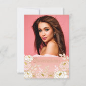 Spanisch Save the Date Pink Gold Quinceanera (Rückseite)