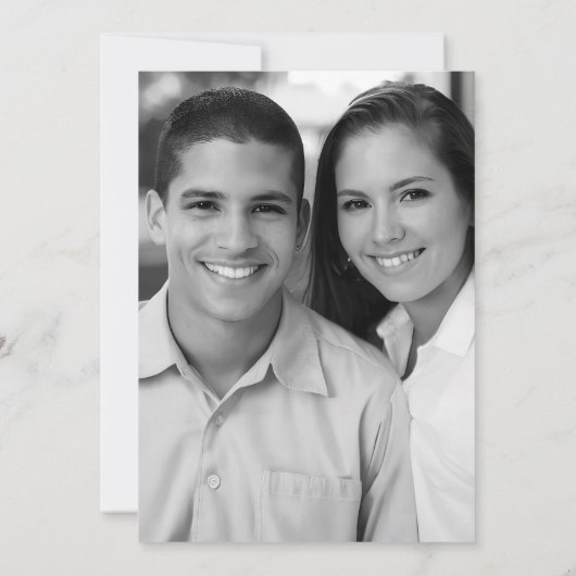 Spanisch Schwarz-Weiß-Hochzeitsempfang Einladung (Rückseite)