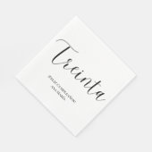 Spanisch Schwarz/Weiß Minimalistisch 30. Geburtsta Serviette (Ecke)