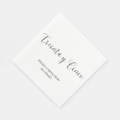 Spanisch Schwarz/Weiß Minimalistisch 35. Geburtsta Serviette (Ecke)