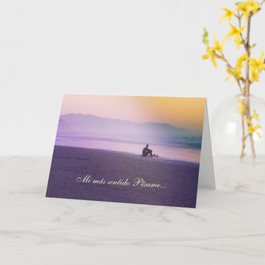Spanisch: Sentido pésame/Beileid Karte (Gelbe Blume)