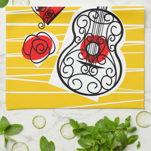 Spanisch Souvenirküche Handtuch (Gefaltet)