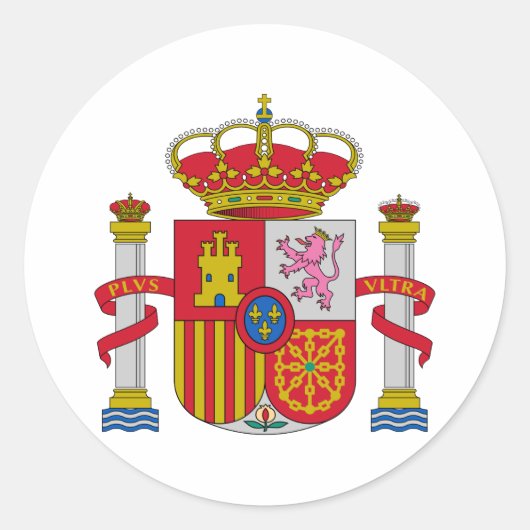 Spanisch Spanien Offizieller Wappen Heraldry Symbo Runder Aufkleber (Vorderseite)