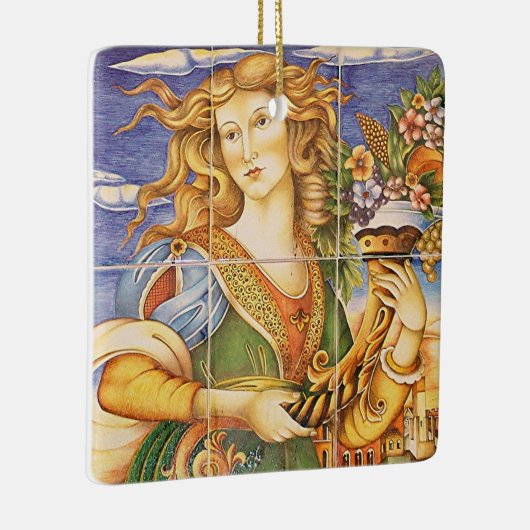 Spanisch-Spanische Frau Cornucopia Mosaik Keramikornament (Rechts)