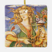 Spanisch-Spanische Frau Cornucopia Mosaik Keramikornament (Vorderseite)