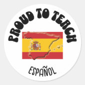 Spanisch-Sprachlehrer STOLZ, ESPAÑOL zu unterricht Runder Aufkleber (Vorderseite)