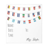 Spanisch sprechende Länder Hall Pass Notizblock (Vorderseite)