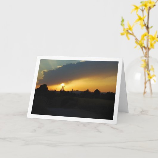 Spanisch Sunset Landschaft Karte (Gelbe Blume)