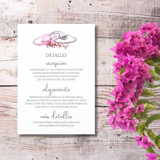Spanisch, Tarjeta de Detalles Boda Hacienda Boho Begleitkarte