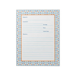 Spanisch Tiles Blue and Orange Mediterranean Recip Notizblock