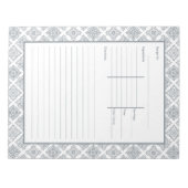 Spanisch Tiles Gray Mediterrane Recipe Notizblock (Vorderseite)