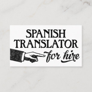 Spanisch Translator Business Cards - Coole Vintage Visitenkarte