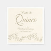 Spanisch Twins Fiesta de Quince Champagne Botanisc Serviette (Vorderseite)