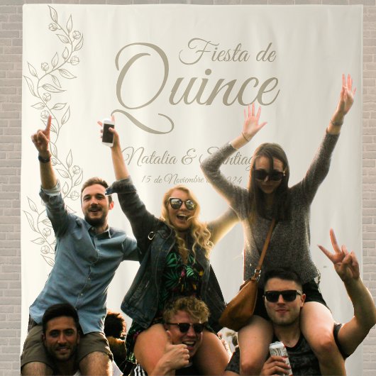 Spanisch Twins Fiesta de Quince Champagne Botanisc Wandteppich