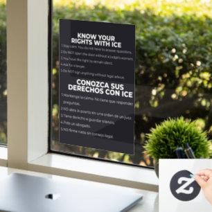 Spanisch und Englisch Know Your Rights ICE Fensteraufkleber