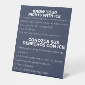 Spanisch und Englisch Know Your Rights ICE Sockelschild (Vorderseite)