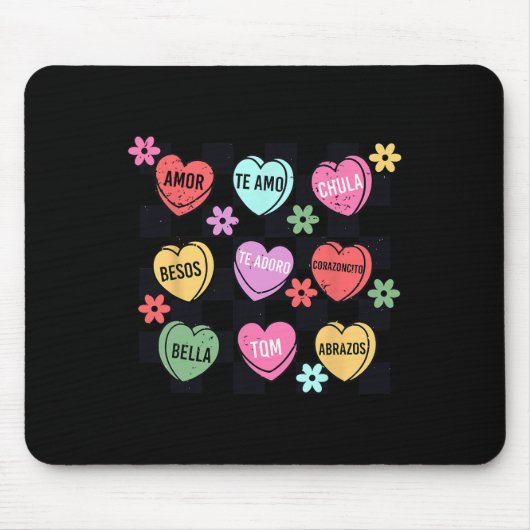 Spanisch Valentine Conversation Herz Feliz San Va Mousepad (Vorne)