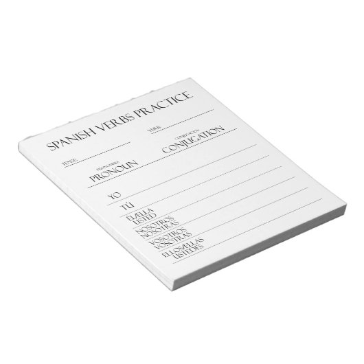Spanisch | Verbs Conjugation Practice Notizblock (angewinkelt)