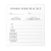 Spanisch | Verbs Conjugation Practice Notizblock (Vorderseite)