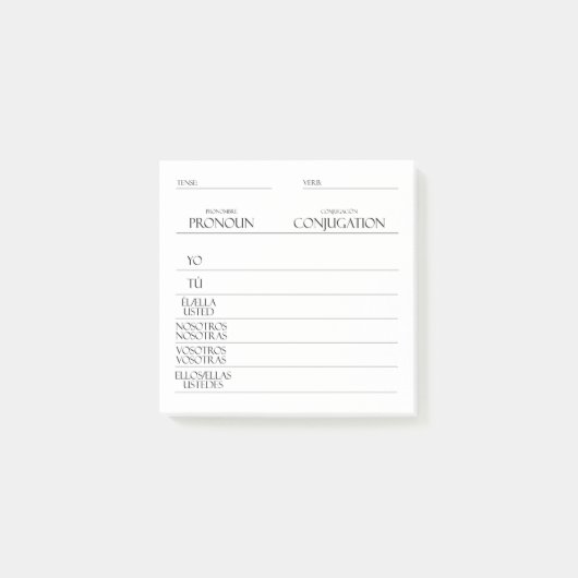 Spanisch | Verbs Conjugation Practice Post-it Klebezettel (Vorderseite)