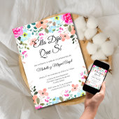 Spanisch Vibrany Floral Wedding Engagement Party Einladung