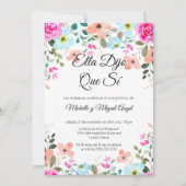 Spanisch Vibrany Floral Wedding Engagement Party Einladung (Vorderseite)