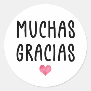 Spanisch Vielen Dank so viel Muchas Gracias Runder Aufkleber