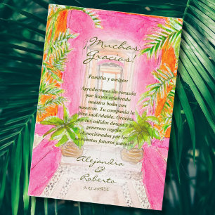 Spanisch, Wasserfarben Mexikanische Hochzeit im Au Dankeskarte