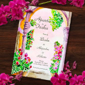 Spanisch, Wasserfarbenalte Hochzeit Sichern Sie da Einladung