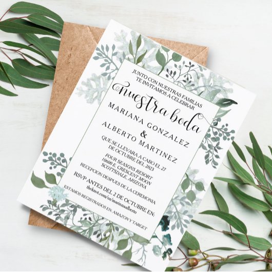 Spanisch Wedding Greenery Nuestra Boda UAWG Budget