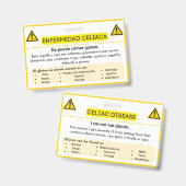 Spanische Alpha-Krankheit Gluten-Allergie-Warnkart Ausweis (Front & Back)