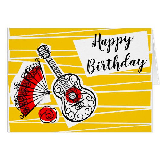 Spanische Andenken-Geburtstagslandschaft (Vorderseite (Horizontal))