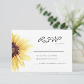 Spanische Antwortkarte für rustikale Sonnenblumen RSVP Karte (Stehend Vorderseite)