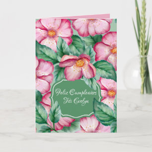 Spanische Aquarell-Rosen für den Geburtstag der Ta Karte